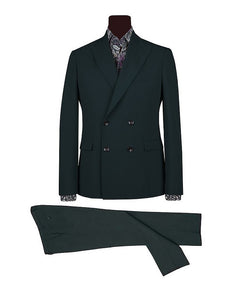 Men's Double Breasted English Green Suit