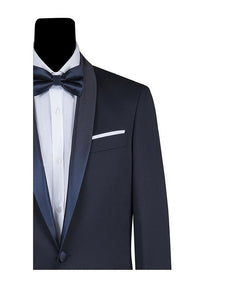 Men's Blue Satin Shawl Lapel Tuxedo