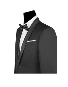 Men's Black Satin Shawl Lapel Tuxedo