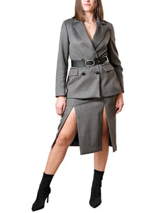 LA FABRIQUE - Alizee Bouble-Breasted Grey Jacket
